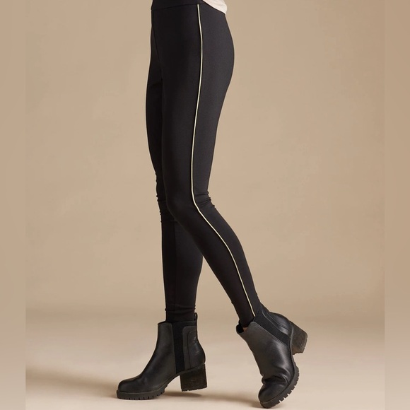 Downeast Nia Gold Piping Legging pants Black With Stripes - Picture 1 of 11